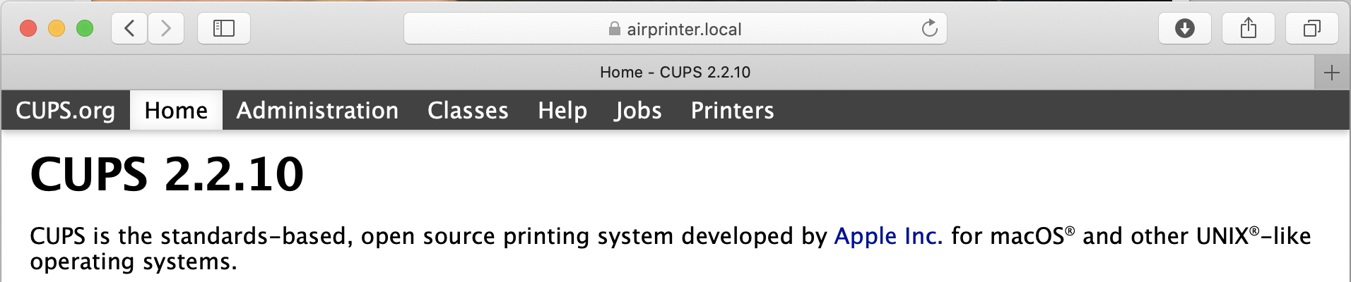 Making a printserver with Apple AirPrint support